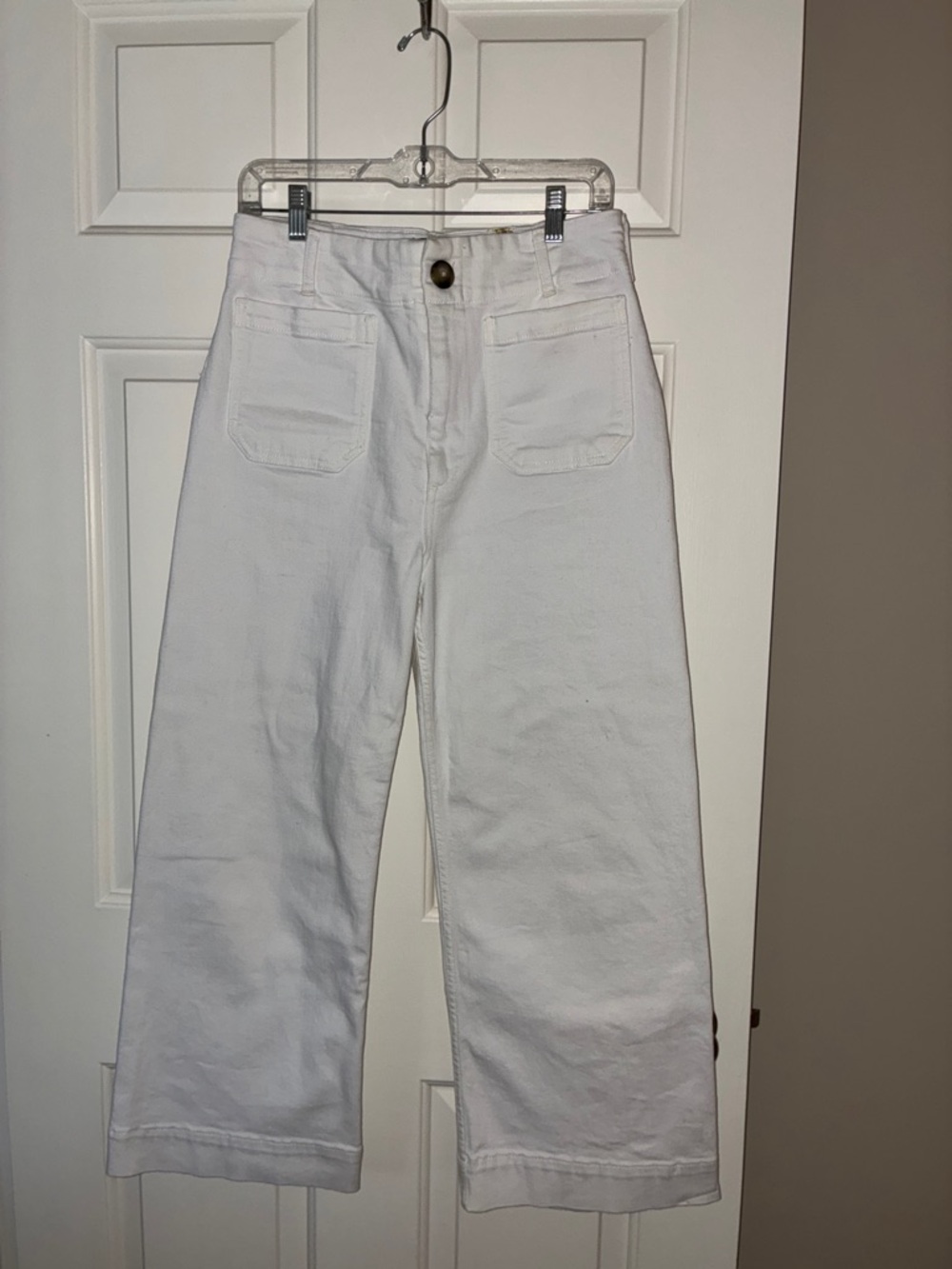Maeve x Anthropologie COLETTE  White Wide-Leg High Rise Jeans Sz 30 - Picture 4 of 12